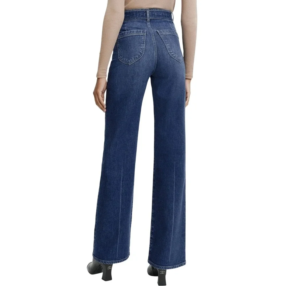 Reformation "Amelie" Jeans High Rise Wide Leg Belted Cotton Salinas Wash Sz 28 - Picture 3 of 14